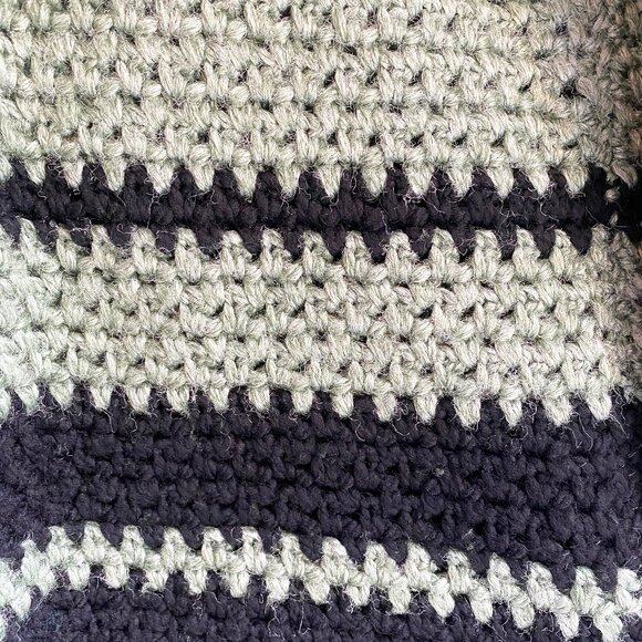 Sage Green and Black Handmade Cardigan Sweater - Picture 5 of 5